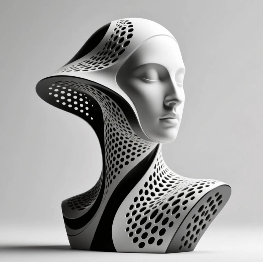 3D printed artistic bust sculpture reference for resin 3D printing